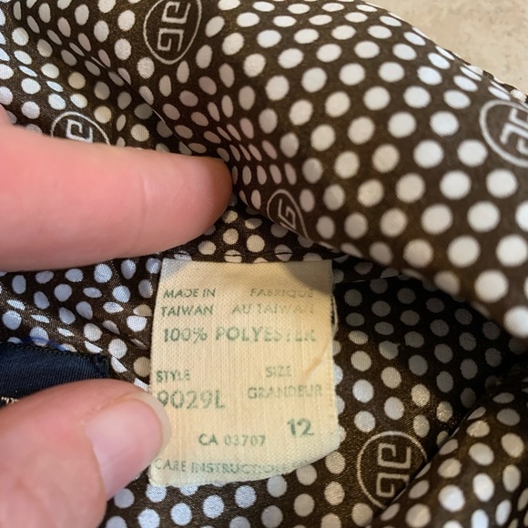 Vintage Givenchy for Fashions Couture Polka Dot Shirt Blouse Size 12 - Picture 3 of 6